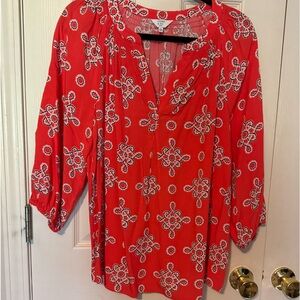 Crown & Ivy Peasant Blouse Size 0X
